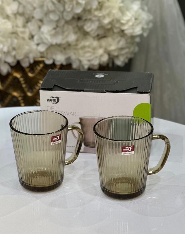 لیوان دسته دار جفتی ( رنگ قهوه ای ) 