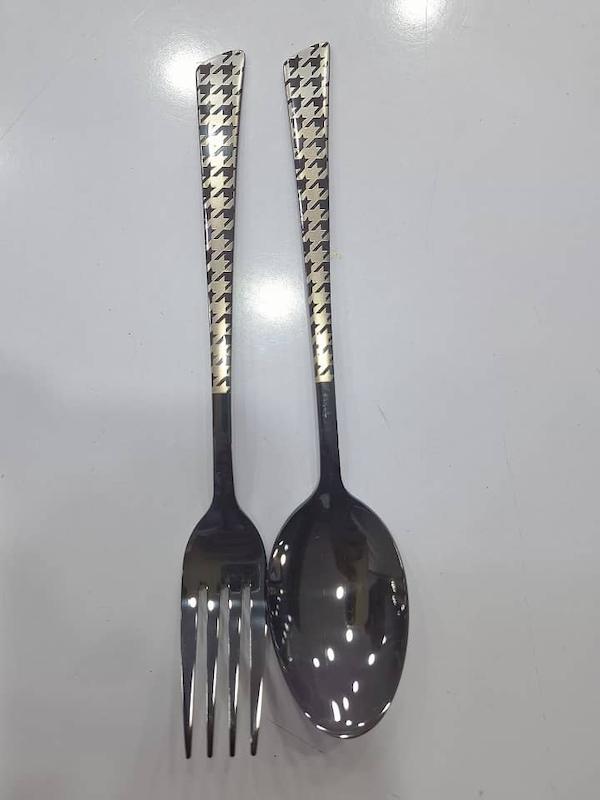 قاشق و چنگال مشکی استیل رنگ ثابت