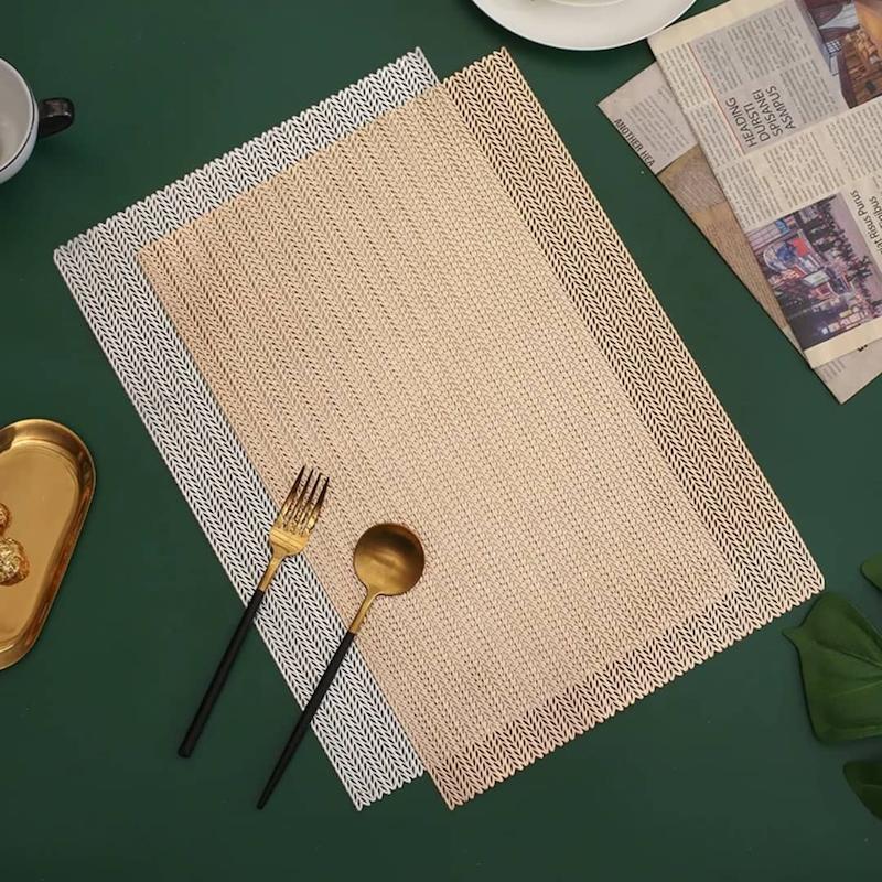 زیر بشقابی مستطیل طرحدار طلایی و نقره ای