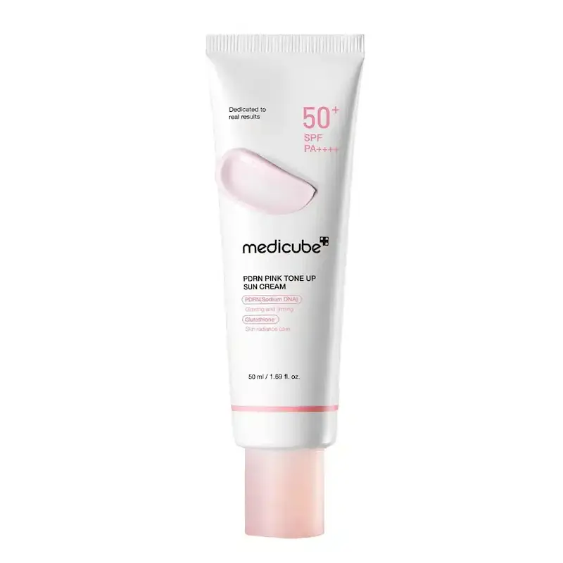 کرم ضدآفتاب SPF50 تون آپ مدی کیوب Medicube مدل PDRN Pink Tone Up Sun Cream(50 میل)