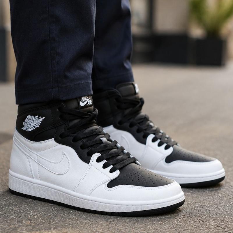 کتونی نایک جردن 1 ساقدار سفید مشکی Nike Jordan