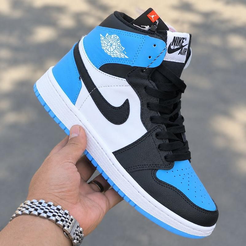 کتونی نایک جردن 1 ساقدار مشکی آبی Nike Jordan