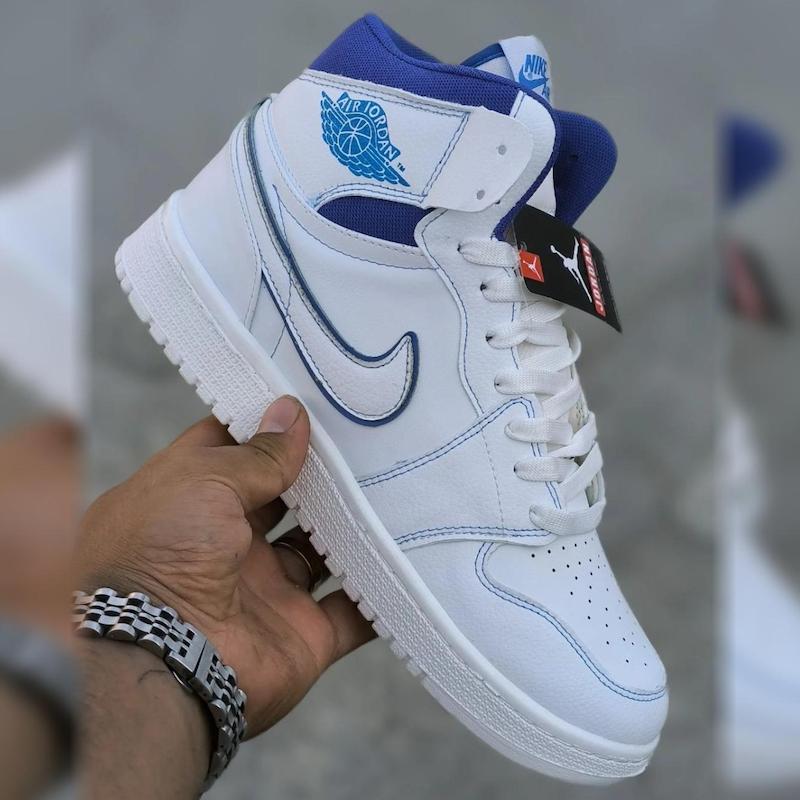 نایک جردن ساقدار NIKE JORDAN HIGH سفید آبی