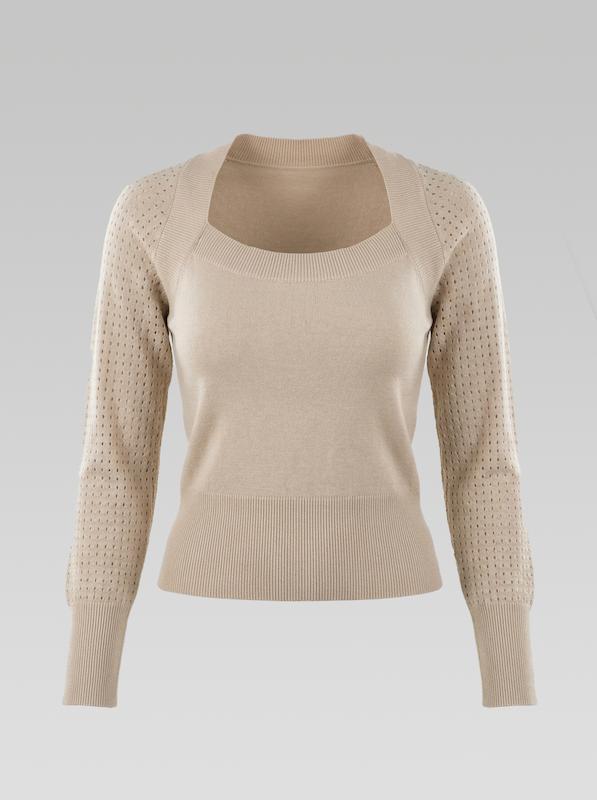 بلوز بافت ظریف آستین‌ مشبک