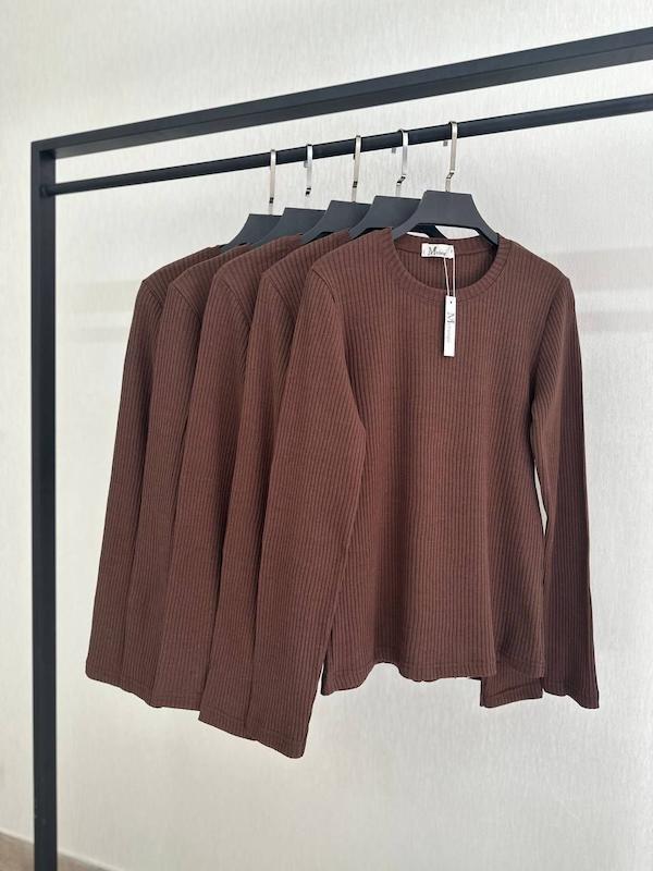 بلوز یقه گرد ملانژ