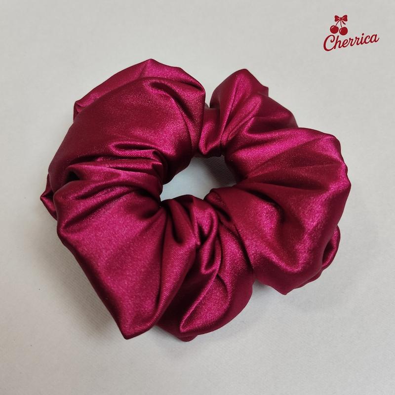 کش اسکرانچی ساتن سایز بزرگ زرشکی کد 112