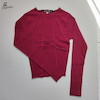 کراپ آستین بلند زرشکی