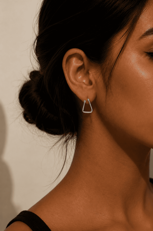 گوشواره استیل مینیمال سیلور)وارداتی)