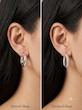 گوشواره بدل حلقه‌ای استیل نقره‌ای (وارداتی)
