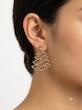 گوشواره استیل طلایی برند SIX مدل درخت کریسمس