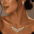 نیم‌ست هدیه طرح جواهر کریستالی نگین‌دار رزگلد (وارداتی)