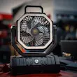 پنکه شارژی کمپینگ مدل F6 با چراغ LED و کنترل از راه دور