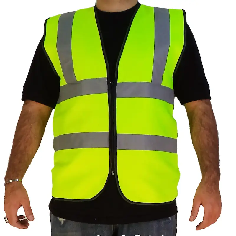 جلیقه شبرنگی پارچه فلامنت رنگ فسفری