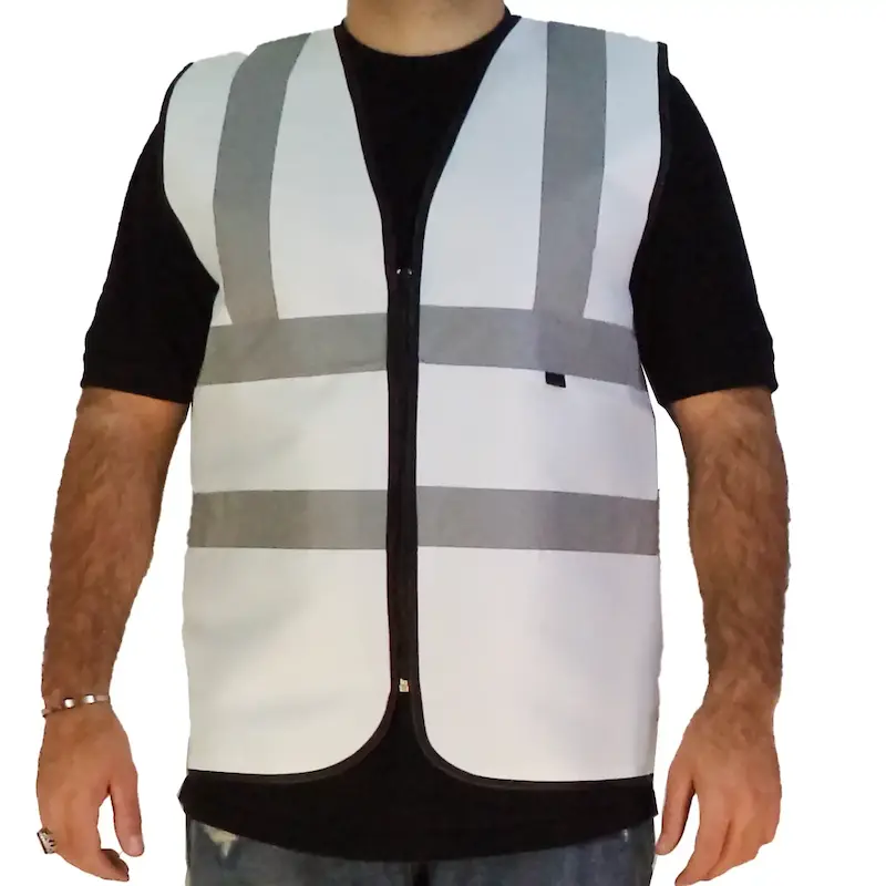 جلیقه شبرنگی پارچه فلامنت رنگ سفید