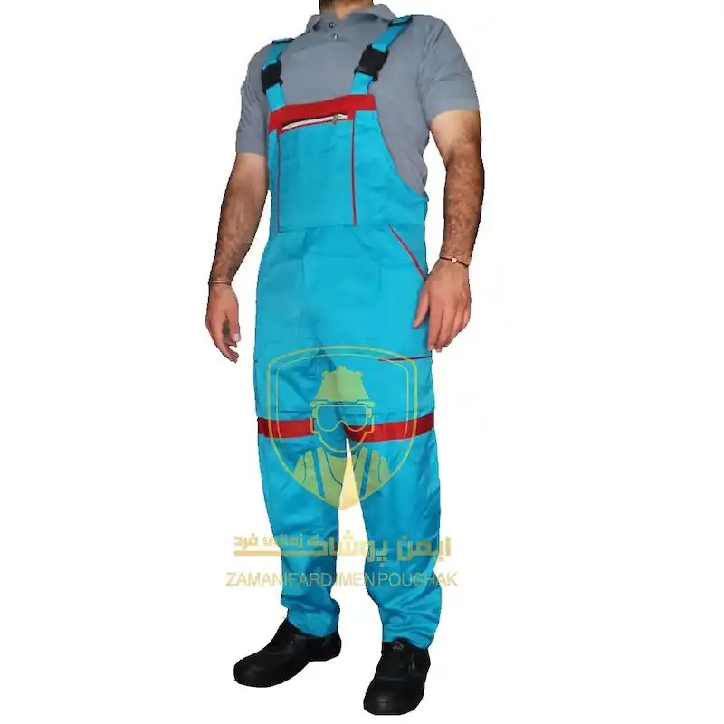 لباس کار دوبنده فلامنت آبی آسمانی