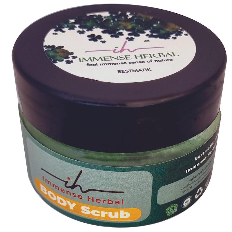اسکراب لایه بردار پوست ایمنس هربال مدل اسپیرولینا و موم زنبور عسل وزن 200 گرم