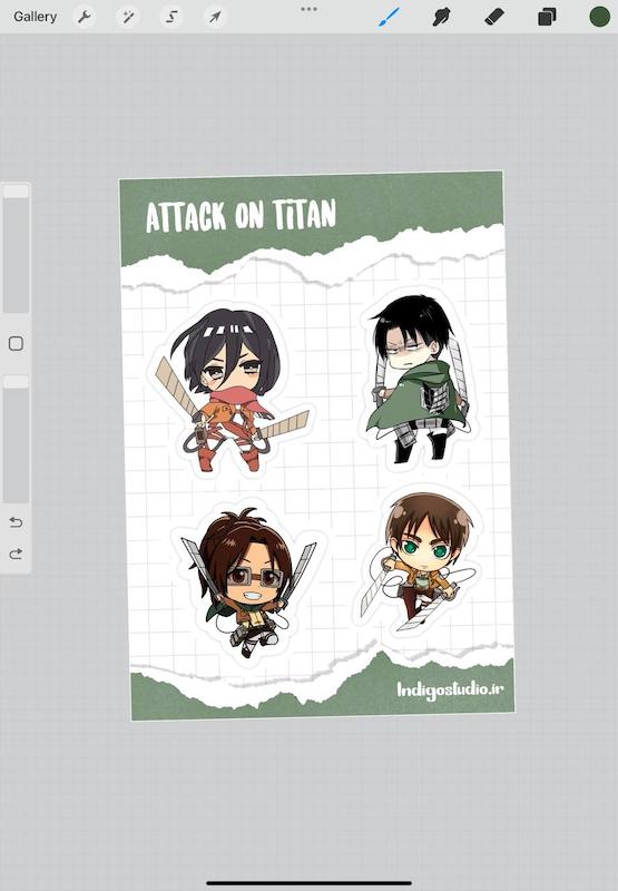 استیکر Attack on titan