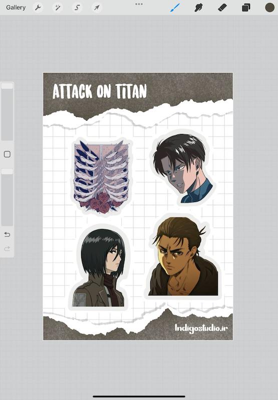 استیکر Attack on titan