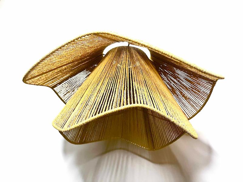 لوستر رافیا مدل لاله قهوه ای روشن