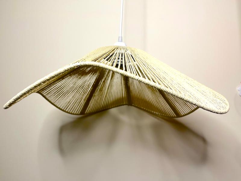 لوستر رافیا موج دار کرم روشن