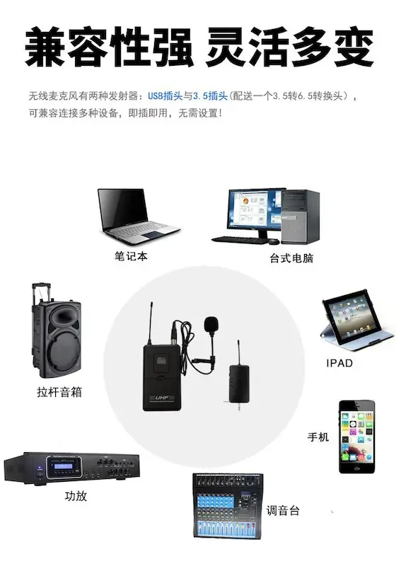 میکروفون بی سیم مدل UHF دو عددی
