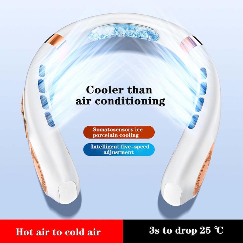 فن گردنی شارژی چراغ دار 