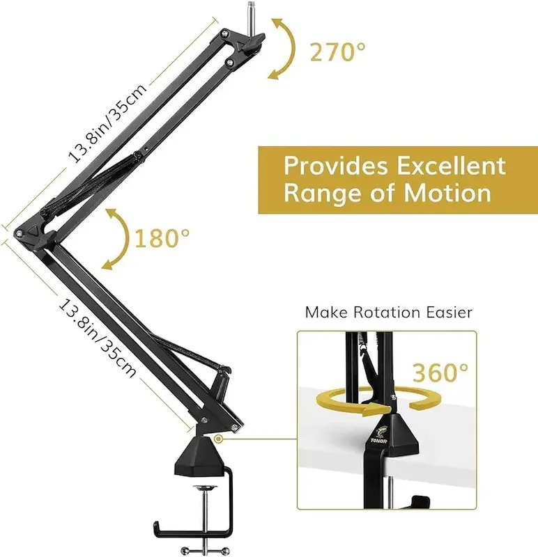 پایه میکروفون بوم تعلیق قابل تنظیم  TONOR T20 Studio Boom Arm