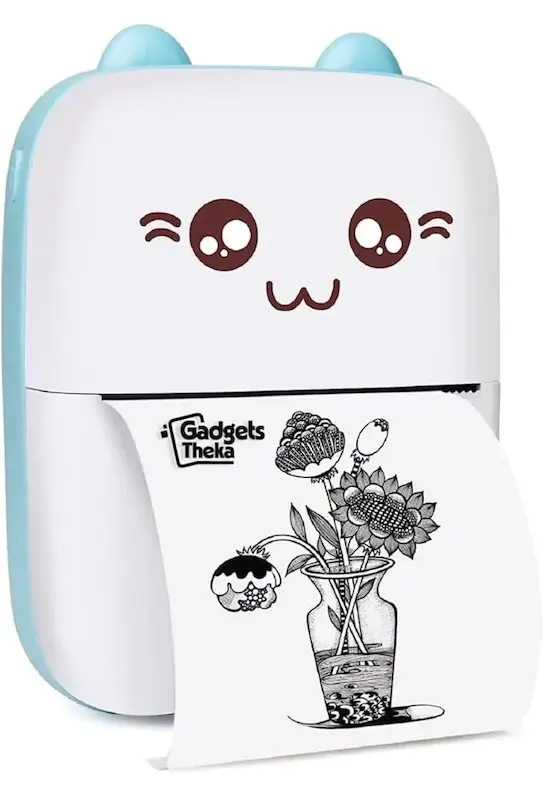پرینتر حرارتی مینی Fun printer مدل 9 رنگ آبی سفید