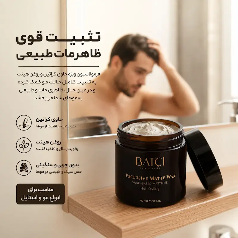 واکس مو مات 100 میلی لیتر باتچی  - حالت دهنده قوی و ظاهری طبیعی 