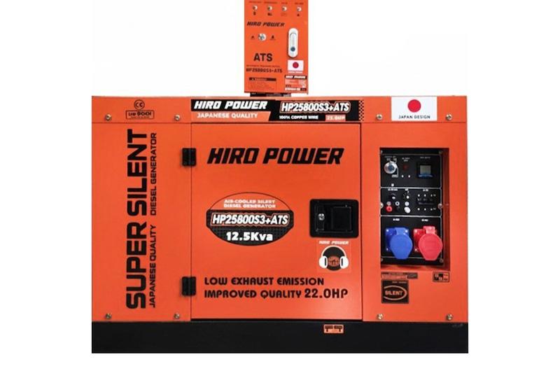 موتور برق دیزلی استارتی سه فاز 12/5 کاوا سایلنت هیرو پاور HP25800 S3 + ATS 
