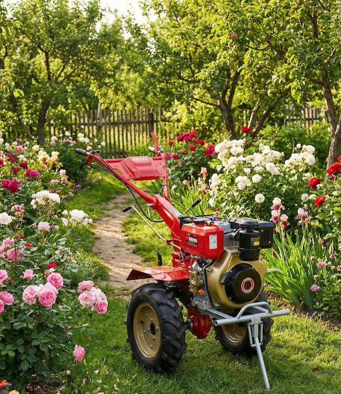 تیلر کولتیواتور ۱۰ اسب دیزل کاما کاما استارتی با لاستیک ۵۰۰-۱۲ 