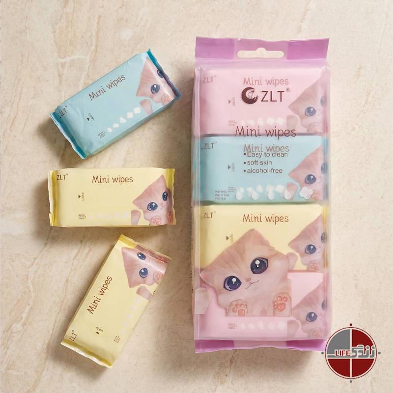 دستمال مرطوب جیبی طرح گربه