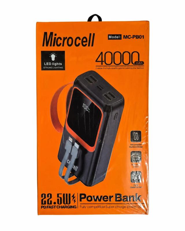 پاوربانک ظرفیت 40 هزار میلی آمپر برند Microcell مدل MC-PB01