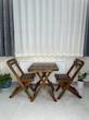 میز و صندلی تاشو چوبی دو نفره