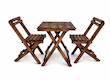 میز و صندلی تاشو چوبی دو نفره