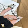 بند فلزی اپل واچ بابونه 4 مشکی سفید