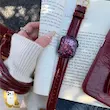 بند چرمی اپل واچ وینتیج زرشکی