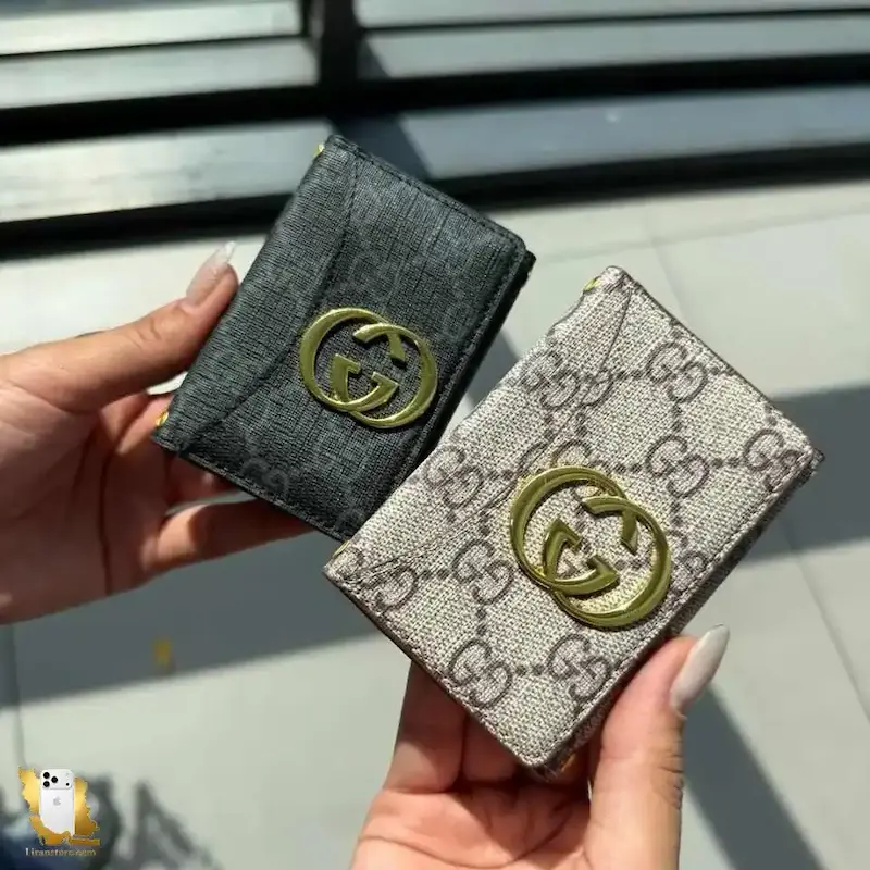 جا کارتی مغناطیسی مگ سیف دار گوچی مشکی و قهوه ای