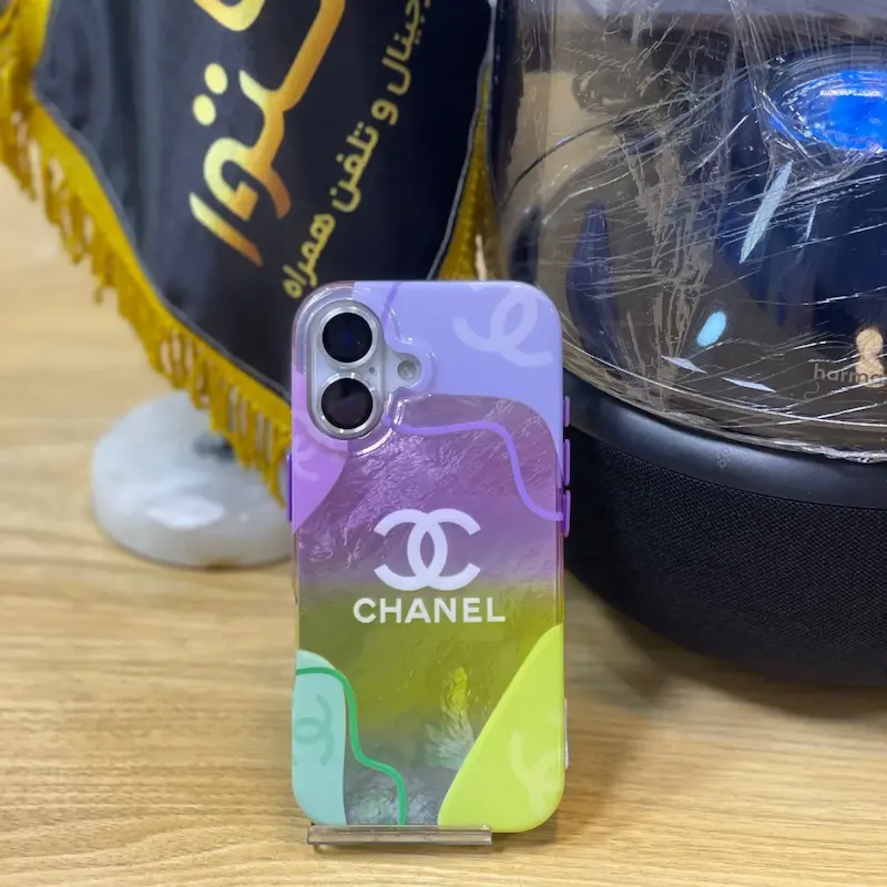 قاب گوشی آیفون فانتزی CHANEL بنفش سری 15،16