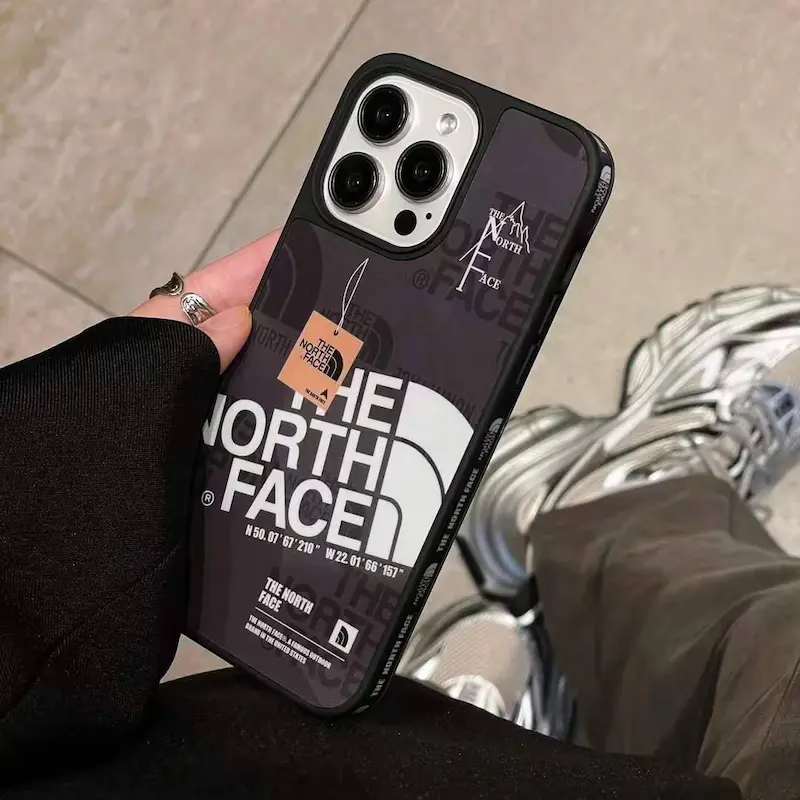 کاور گوشی آیفون اسپرت North Face مشکی سری 13،14،16