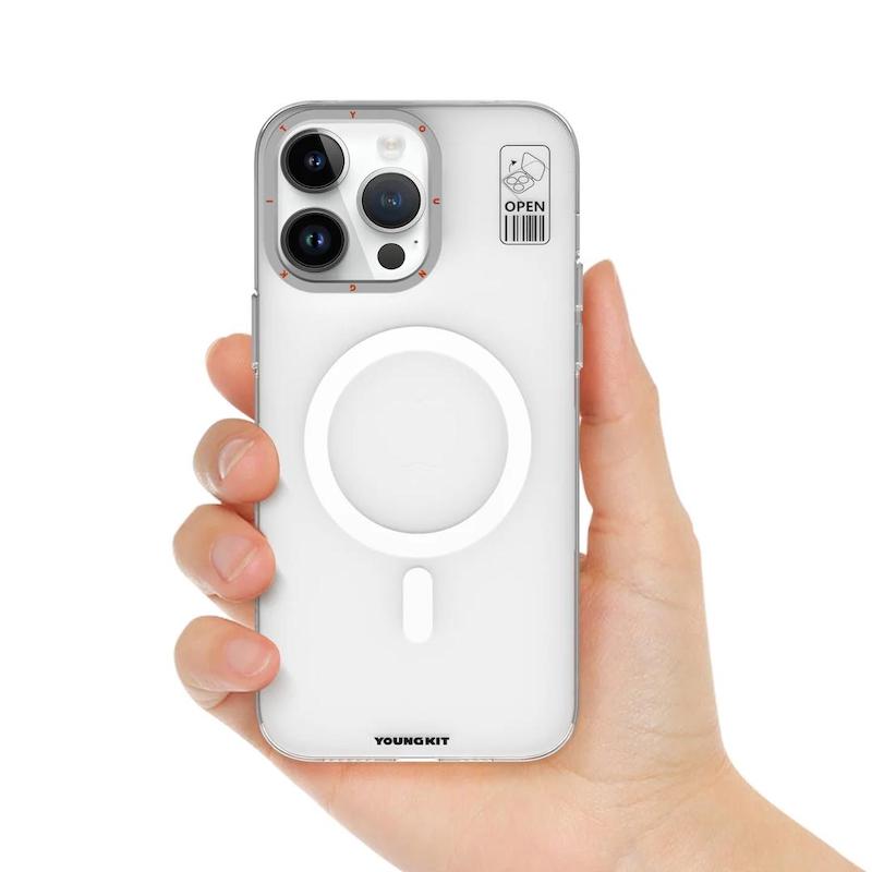 قاب برند Youngkit/یانگ کیت مدل Hermit Stand Case مگ سیف ساپورت/Magsafe/بیزنگ/Clear Case magsafe