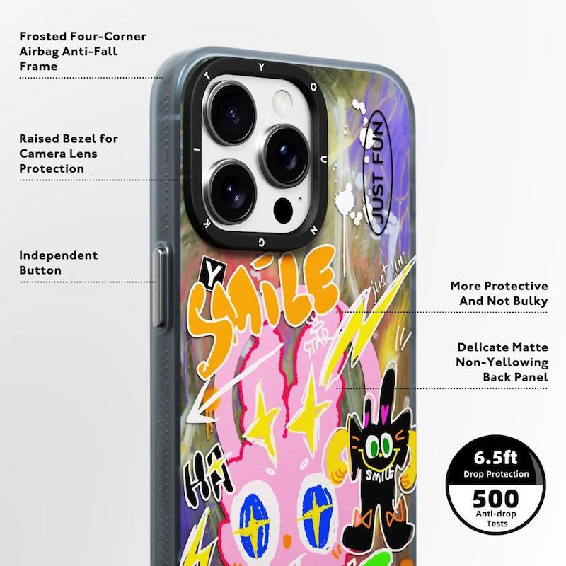 قاب برند Youngkit/یانگ کیت مدل From Doodle Wild Night Cat Magsafe/مگ سیف ساپورت/چند رنگ/colorful