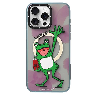 قاب یانگ کیت/youngkit مدل 糯米花 Hello Frog/غورباقه ایستاده/frog/Youngkit/مگ سیف ساپورت 