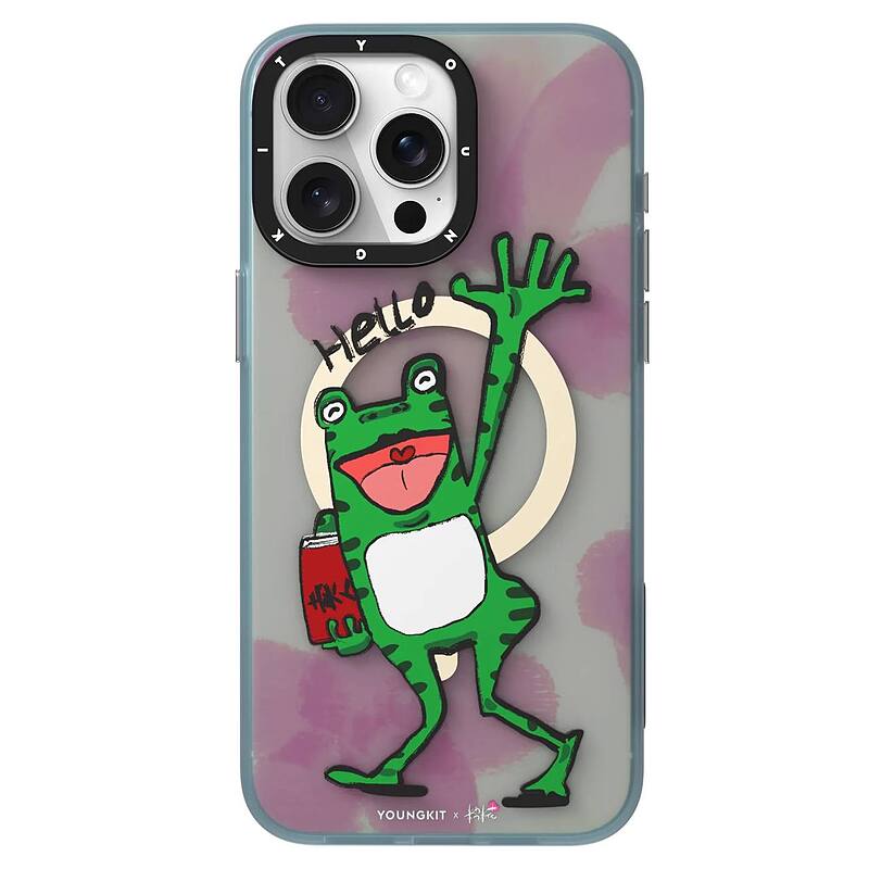 قاب یانگ کیت/youngkit مدل 糯米花 Hello Frog/غورباقه ایستاده/frog/Youngkit/مگ سیف ساپورت 