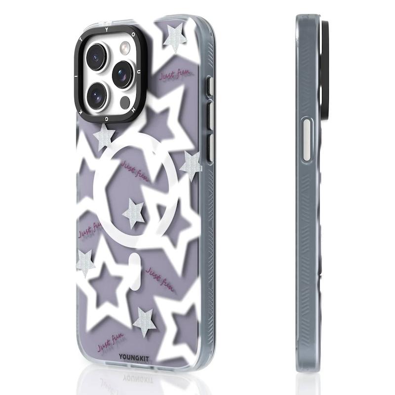 قاب یانگ کیت/youngkit Magsafe/Youngkit magsafe/مدل Stars Butterflies Flowers+Glitter
