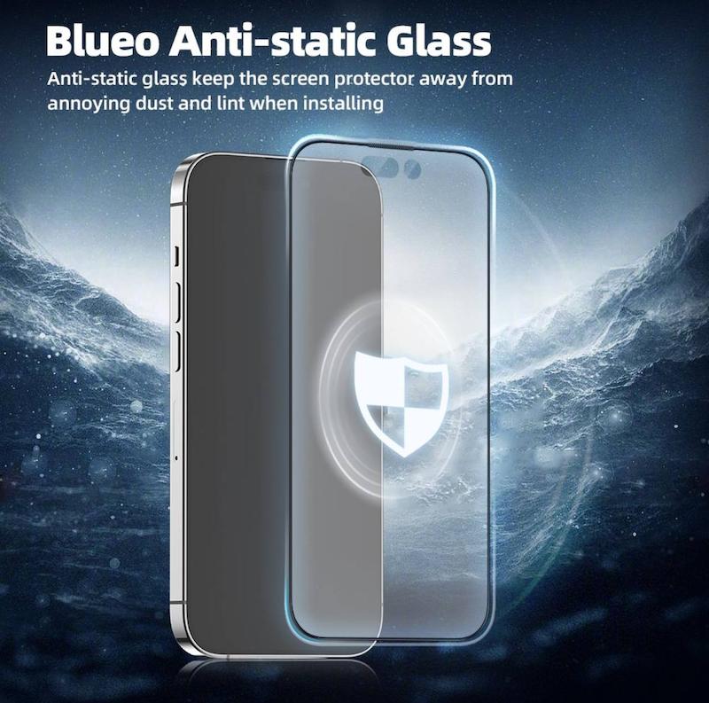 گلس فول مانکی blueo/محافظ صفه نمایش/screen protector/اسکرین پروتکتور بلو مانکی/Blueo Glass iphone مدل Blueo full cover anti glare matte glass iphone