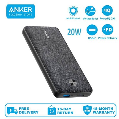 پاوربانک 20W انکر/Anker PowerCore Essential 20000 PD ظرفیت 20000 میلی آمپر/ظرفیت ۲۰ هزار میلی آمپر/آنکر