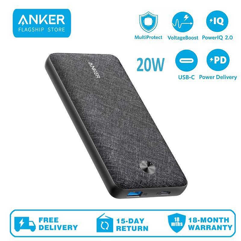 پاوربانک 20W انکر/Anker PowerCore Essential 20000 PD ظرفیت 20000 میلی آمپر/ظرفیت ۲۰ هزار میلی آمپر/آنکر