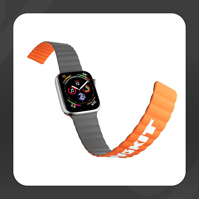 بند اپل واچ یانگ کیت/YOUNGKIT Apple Watch Band رنگ طوسی نارنجی