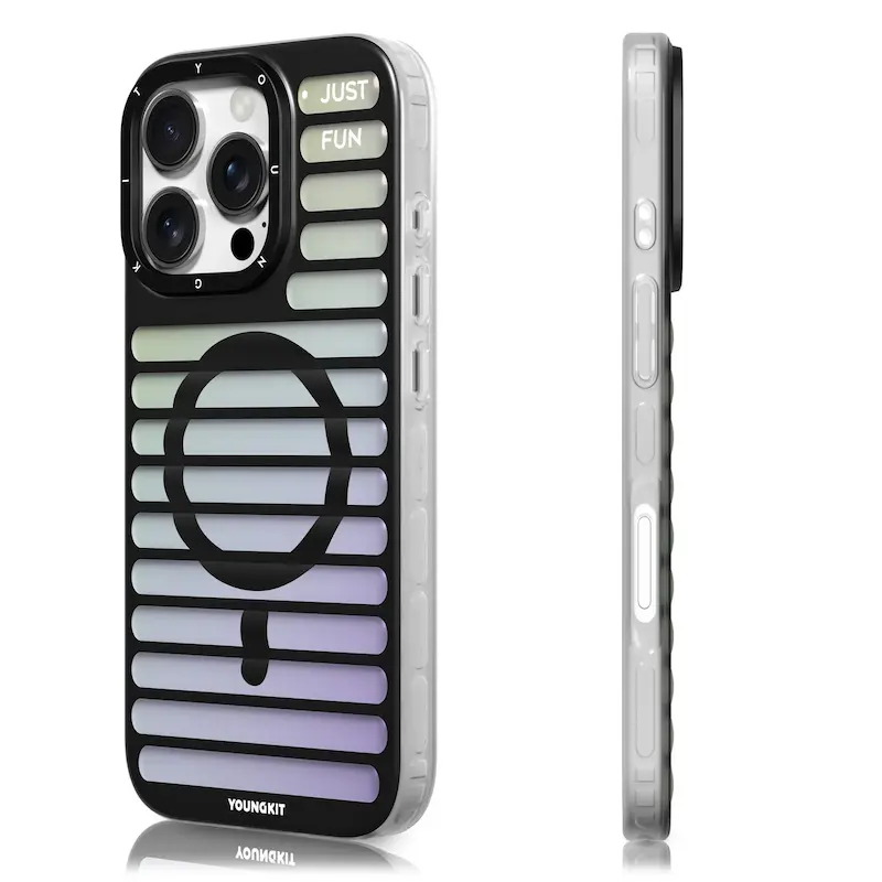 قاب پافری یانگ کیت مدل Geek Color-Changing Luggage-Inspired مگ سیف ساپورت مشکی